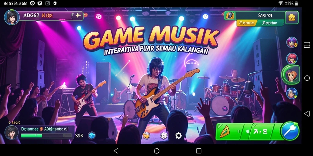 Screenshot utama ADG62 menampilkan gameplay musik yang interaktif dan menyenangkan.