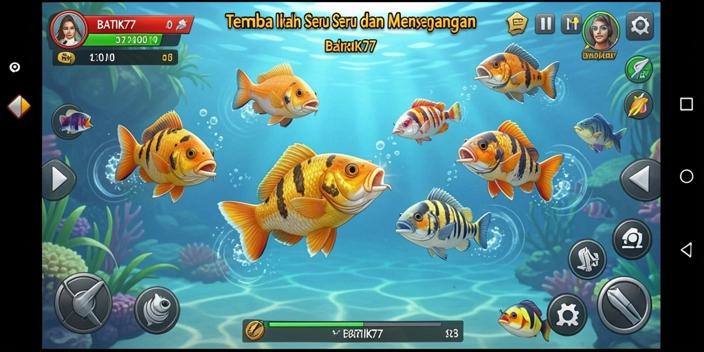 Tangkapan layar BATIK77 menampilkan gameplay Tembak Ikan yang seru dan mengasyikkan.