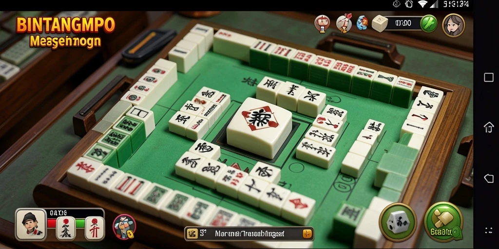 Tampilan gameplay BINTANGMPO yang menarik dengan suasana Mahjong.