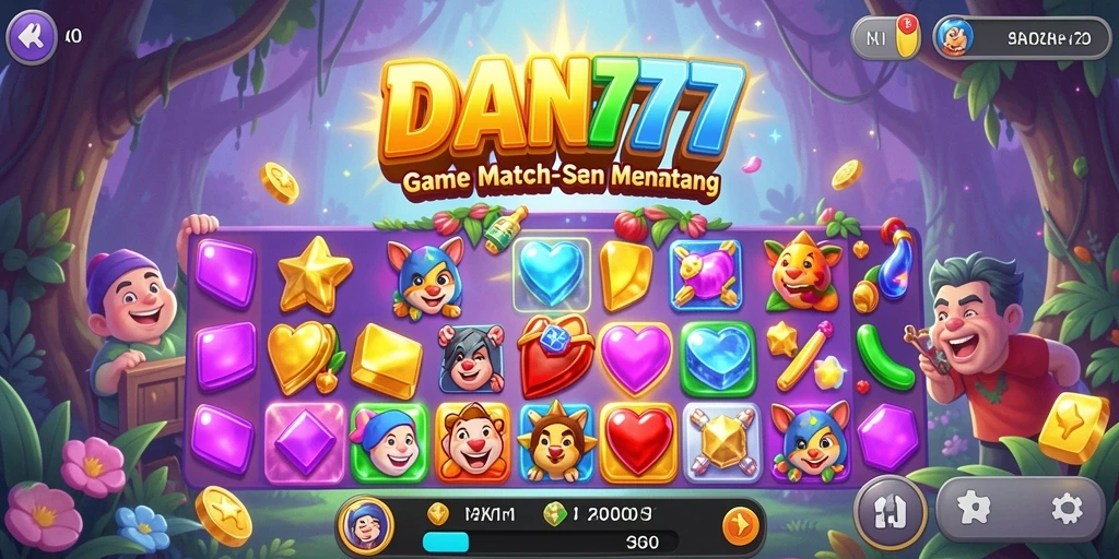 Screenshot gameplay Match-3 yang menonjolkan keseruan permainan.