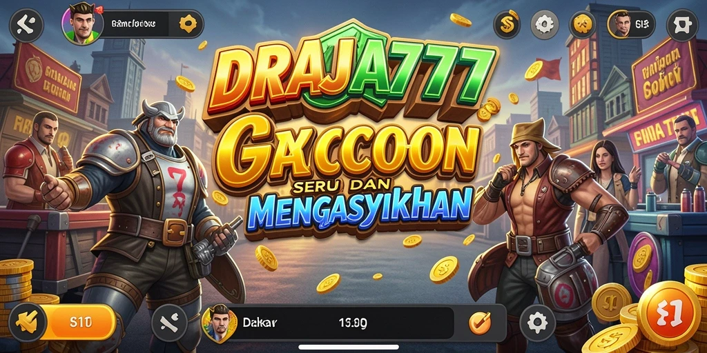 Screenshot utama DRAJA777 menampilkan gameplay manajemen bisnis yang dinamis.