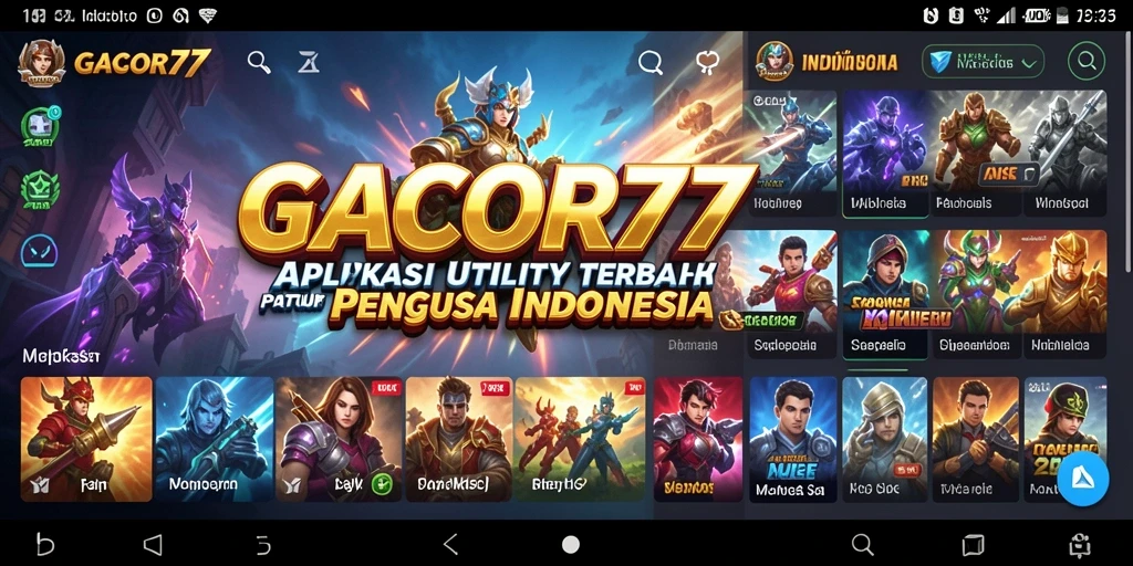 Tampilan utama GACOR77 dengan berbagai fitur utilitas.