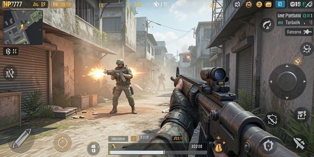 Gameplay HP777 yang seru dan mendebarkan di dalam pertempuran FPS.