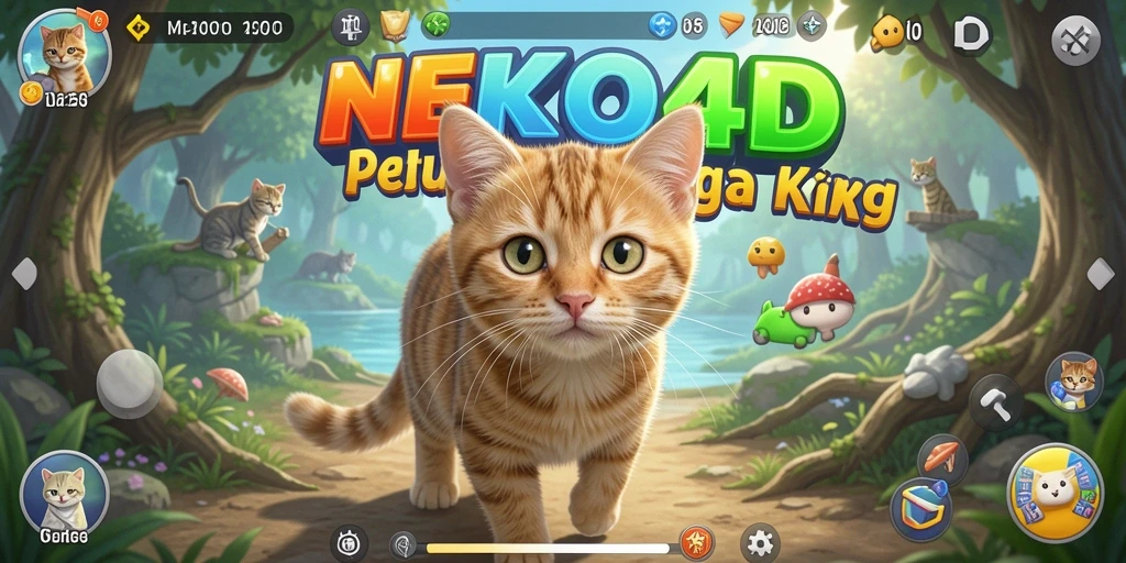 Tampilan utama NEKO4D dengan gameplay kucing yang menarik.