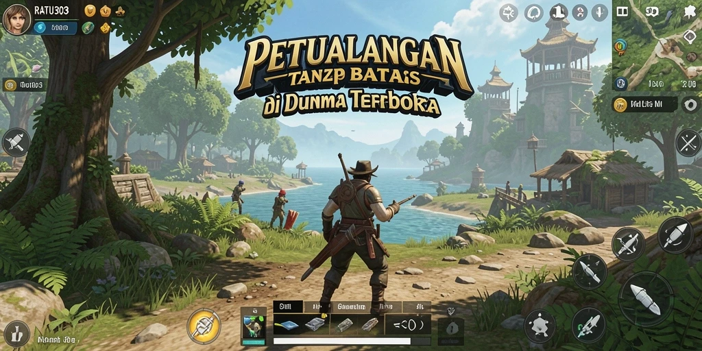 Screenshot gameplay <strong>RATU303</strong> menunjukkan petualangan luar biasa di dunia yang luas.