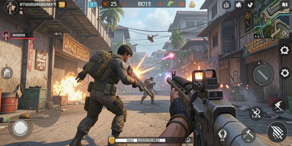 Tampilan menakjubkan dari gameplay RK55 dalam pertempuran TPS.