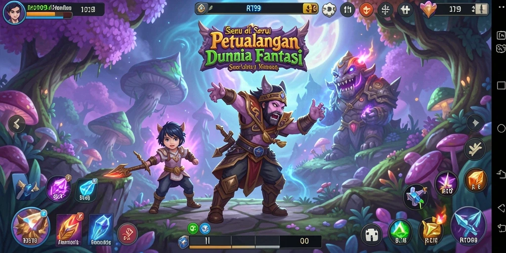 Screenshot gameplay RT99 yang menunjukkan petualangan seru.