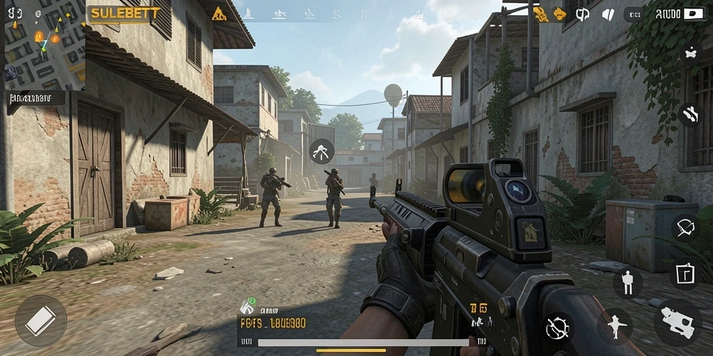 Tampilan gameplay SULEBET menampilkan aksi menembak yang mendebarkan.