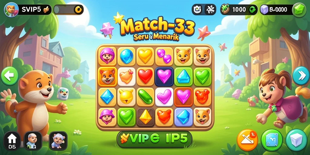 Gameplay menakjubkan di SVIP5 dengan berbagai tantangan Match-3.